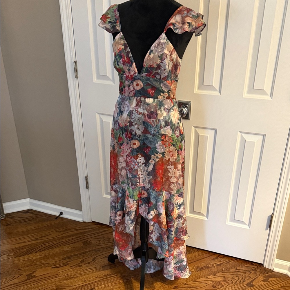 Hutch Multicolor Floral High-Low Dress